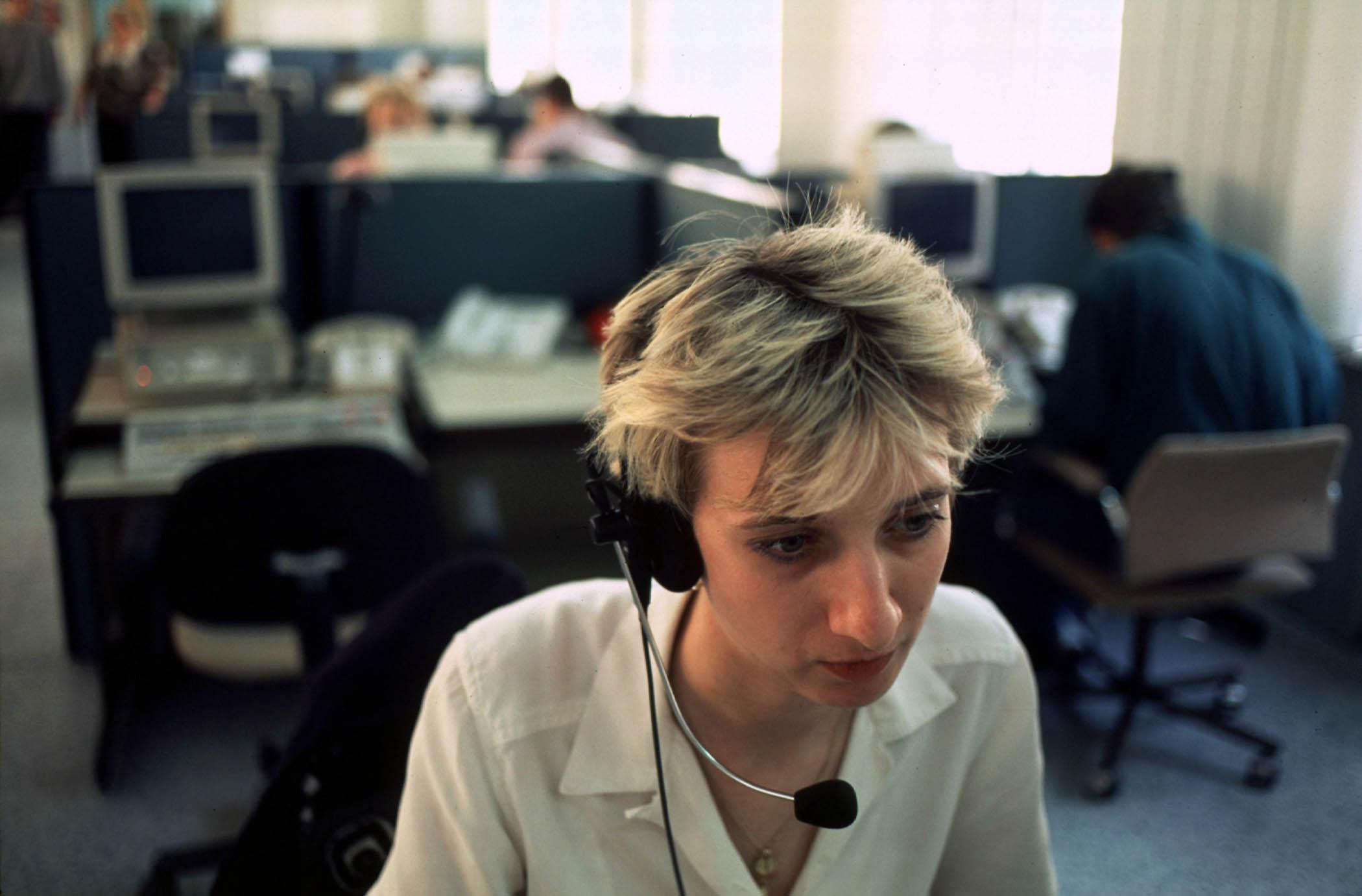 A worker at SPT Telecom