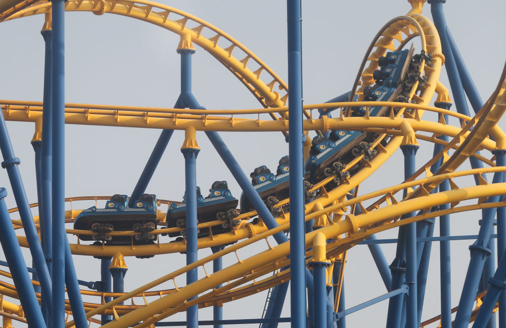 Roller coaster at Dalian Haichang Discoveryland Theme Park in Dalian city, northeast China's Liaoning province. 28JUN15 === Photo by Simon Song ===