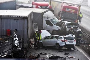 Polish highway accident in the fog