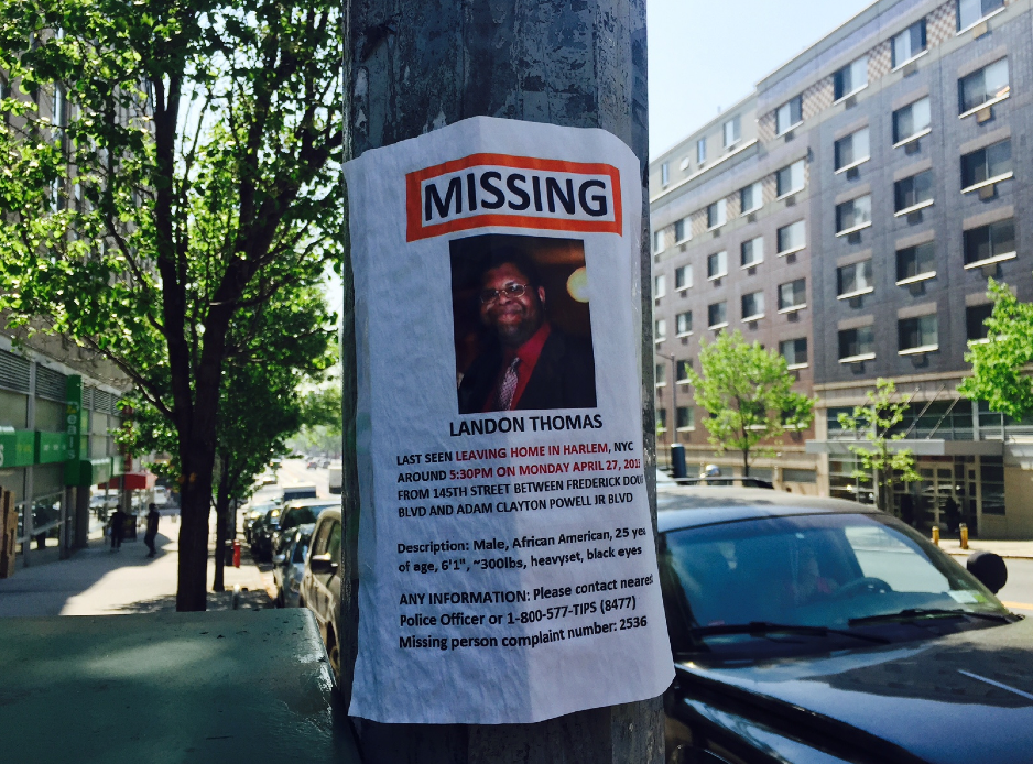 Landon Thomas Missing Persons Flier