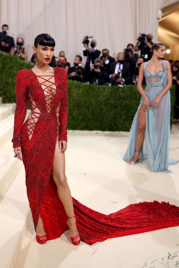 Megan Fox arrives wearing Dundas